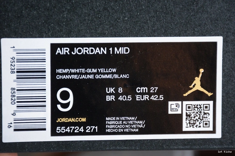 - 554724-271 Gum Tan Mid Jordan 1 0411